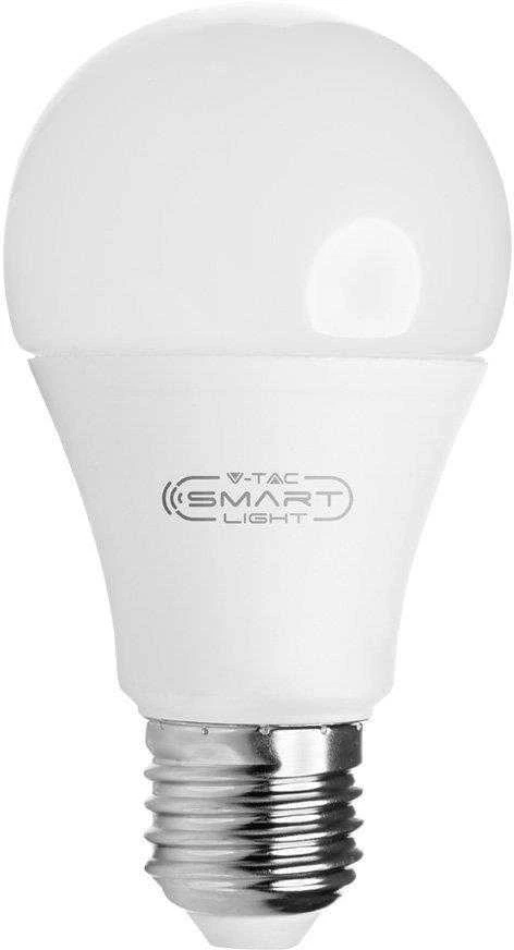 9W LED lemputė V-TAC, E27, A60, plastikas, RGB+6000K (šaltai balta), suderinama su AMAZON alexa ir GOOGLE home