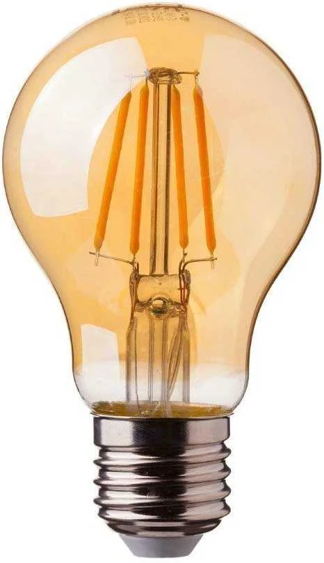 V-tac 10W LED filamentinė lemputė, E27, A60, 2200K, gintaro sp.