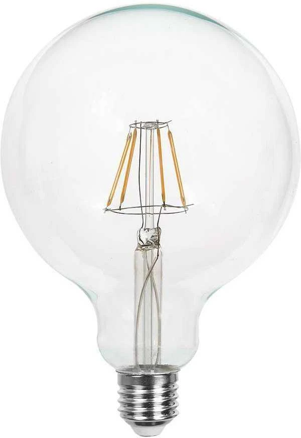 V-tac 12W LED filamentinė lemputė, E27, G125, skaidri, 4000K