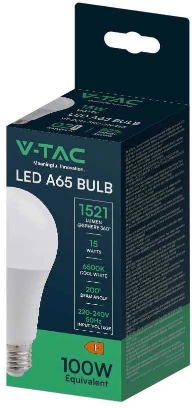 V-tac 15W LED lemputė, A65, E27, 4000K