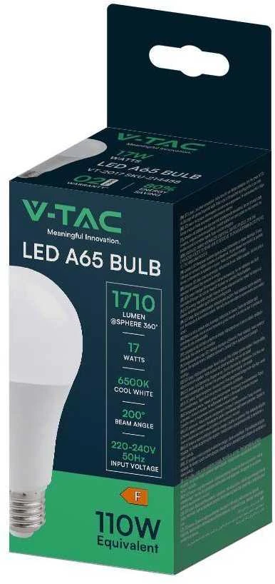 V-tac 17W LED lemputė, A65, E27, 6500K