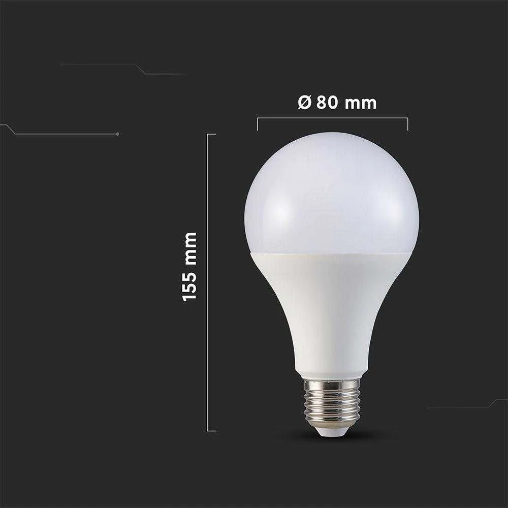 V-tac 20W LED lemputė, A80, E27, termoplastinė, 3000K, 200°