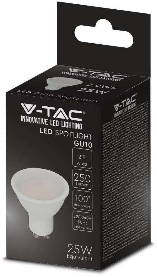 V-tac 2,9W LED lemputė, GU10, 3000K