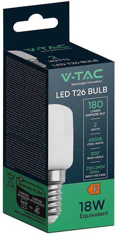 2W LED lemputė, E14, T26, 6500K, 200°