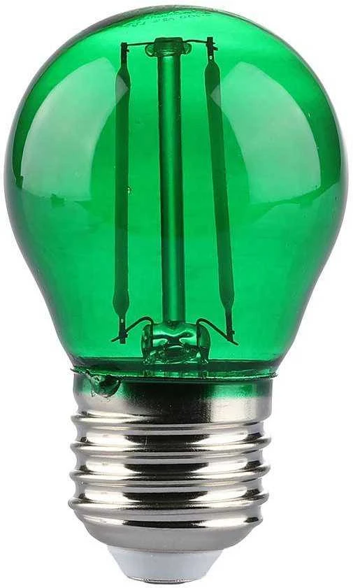 V-tac 2W LED filamentinė lemputė, E27, G45, žalia šviesos sp.