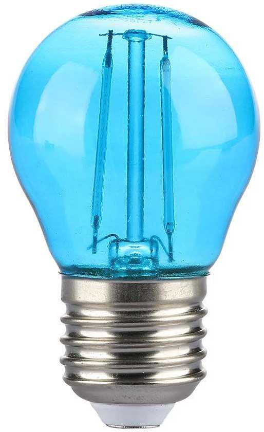 V-tac 2W LED filamentinė lemputė, E27, G45, mėlyna šviesos sp.