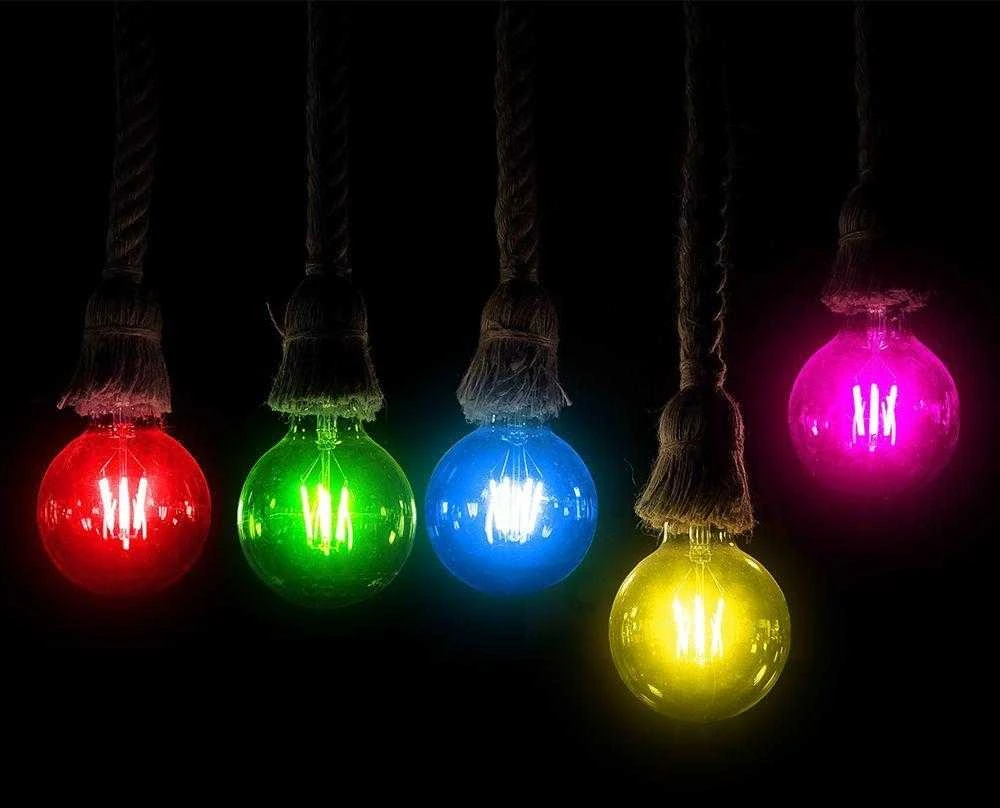 V-tac 2W LED filamentinė lemputė, E27, G45, žalia šviesos sp.