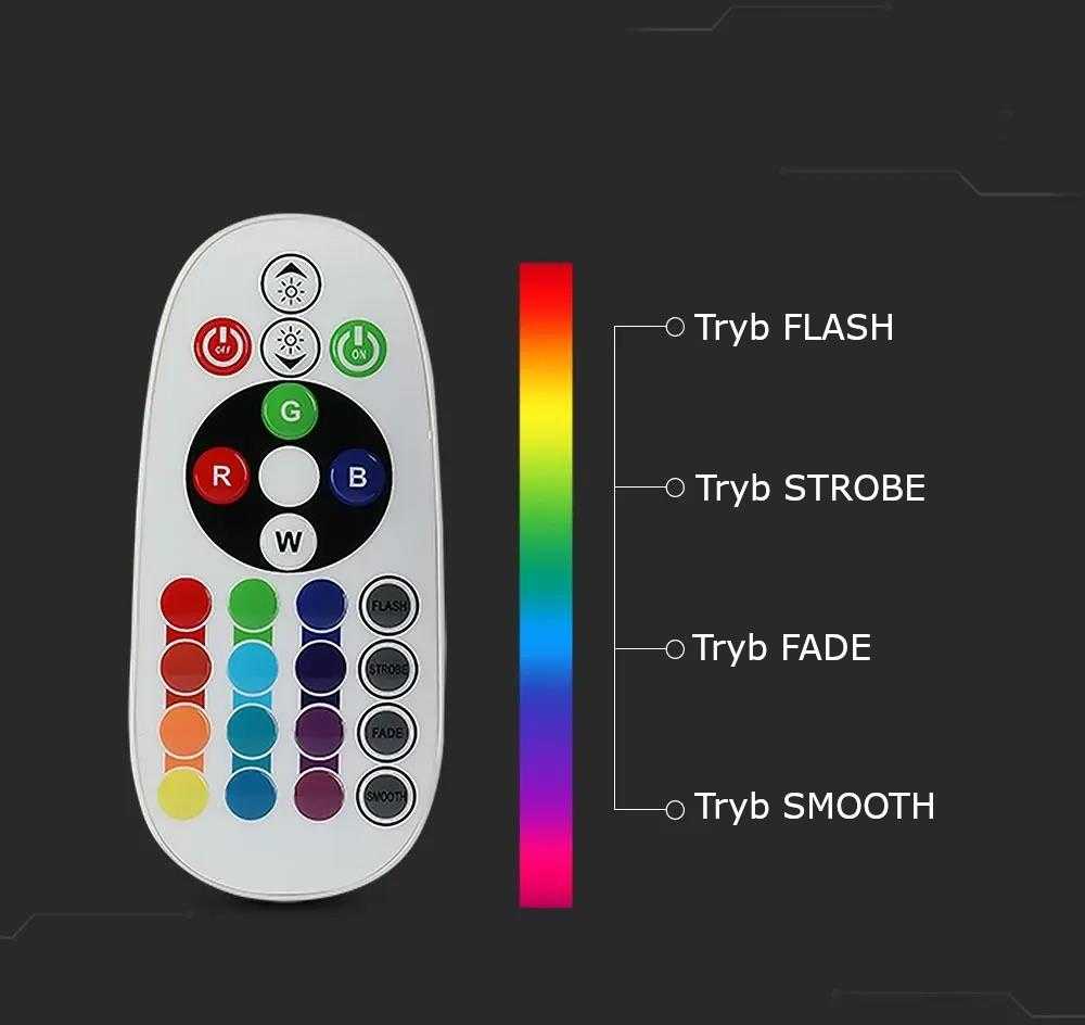 3,5W LED lemputė V-TAC, E14, 6400K + RGB, pritemdoma, radijo bangomis valdymo galimybė.