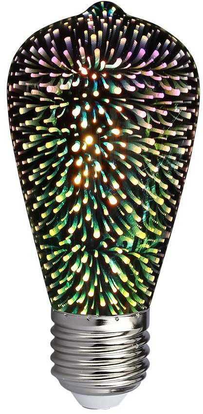 V-tac 3W LED 3D lemputė, ST64, E27, 3000K