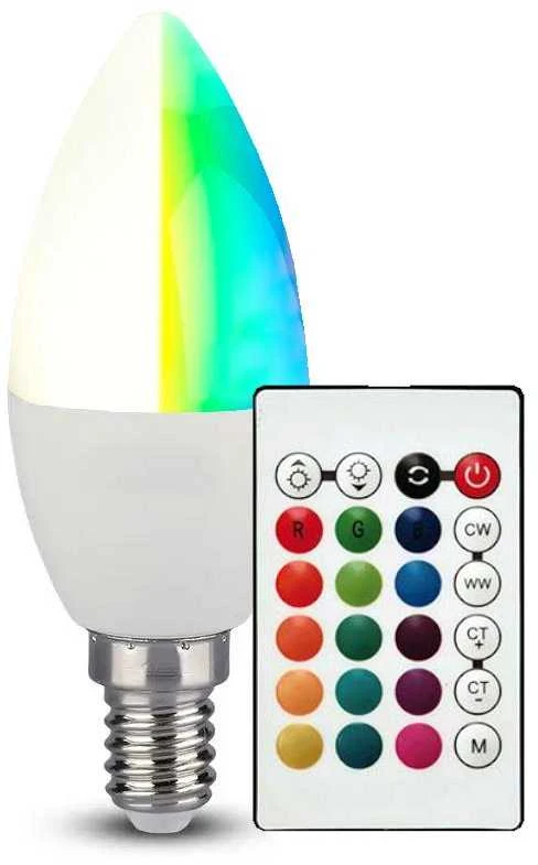 V-tac 4,8W LED lemputė, E14, 4000K/RGB, dimeriuojama