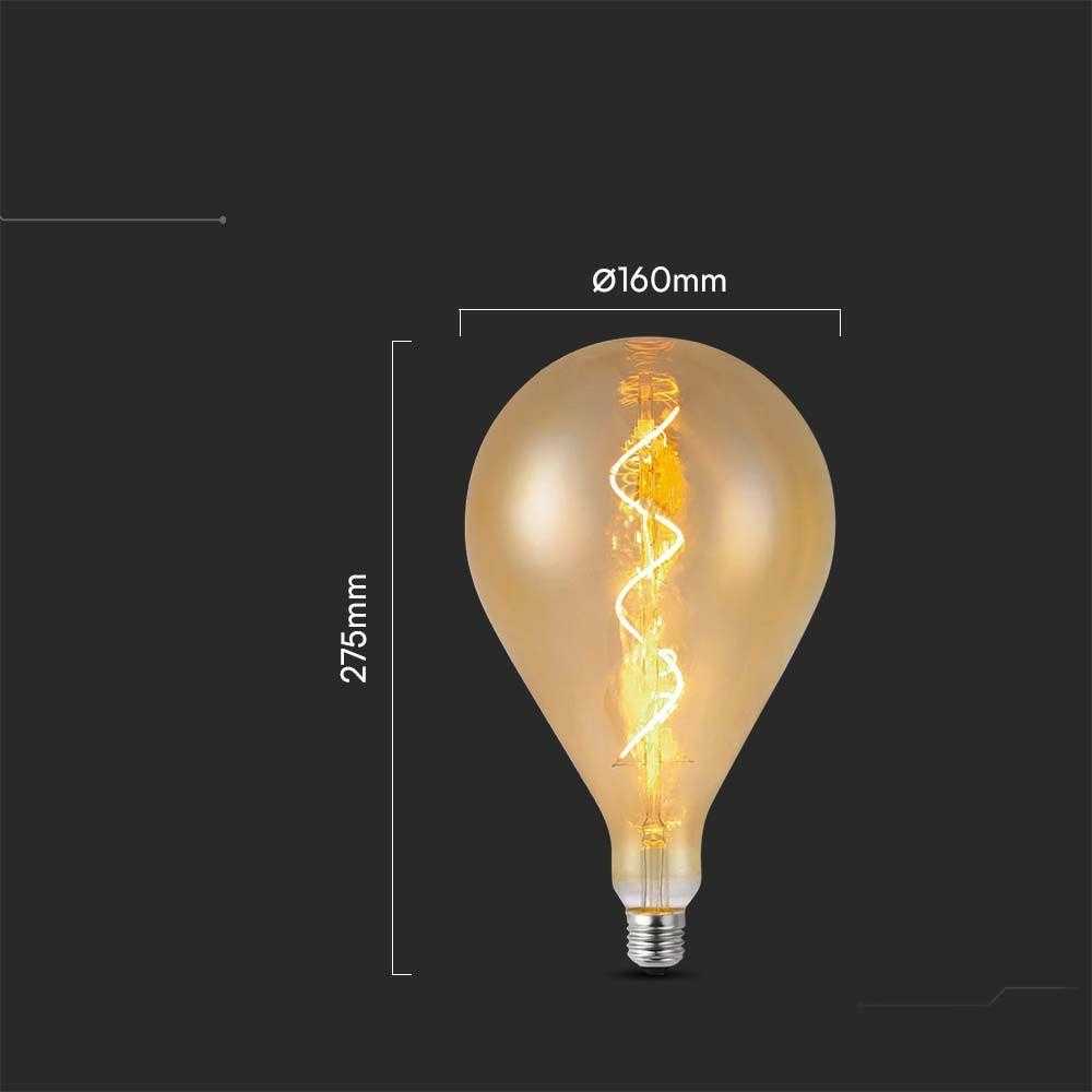V-tac 4W LED filamentinė lemputė, E27, gintaro sp., 2700K
