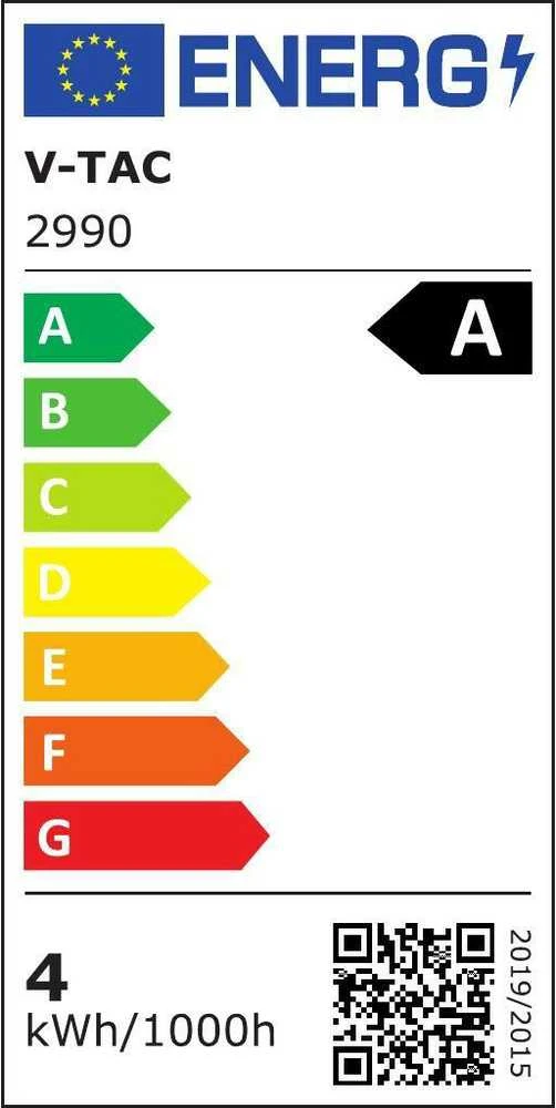 V-tac 4W LED filamentinė lemputė, E27, A60, 3000K