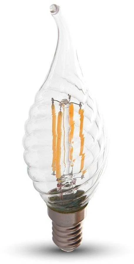 4W LED COG lemputė, E14, skaidraus stiklo, 4500K