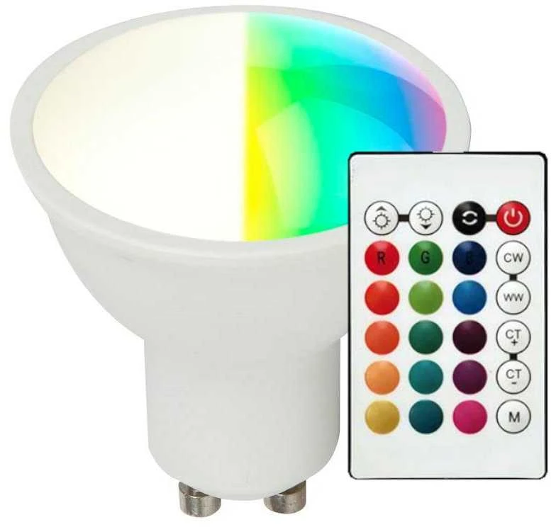 V-tac 4,8W LED lemputė, GU10, 3000K/RGB, dimeriuojama