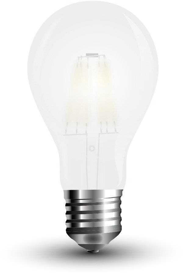 V-tac 6W LED lemputė, E27, A60, filamentinė, matinė, 2700K
