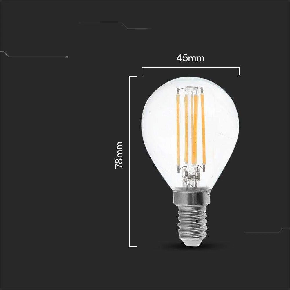 V-tac 6W LED filamentinė lemputė, E14, P45, 6500K