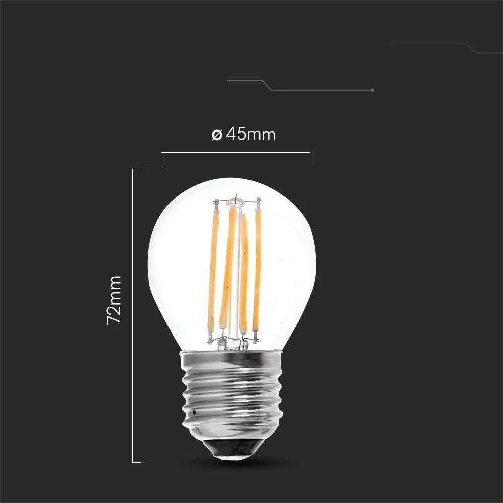 V-tac 6W LED filamentinė lemputė, E27, G45, 3000K