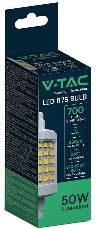 V-tac 7W LED lemputė, R7S, 3000K
