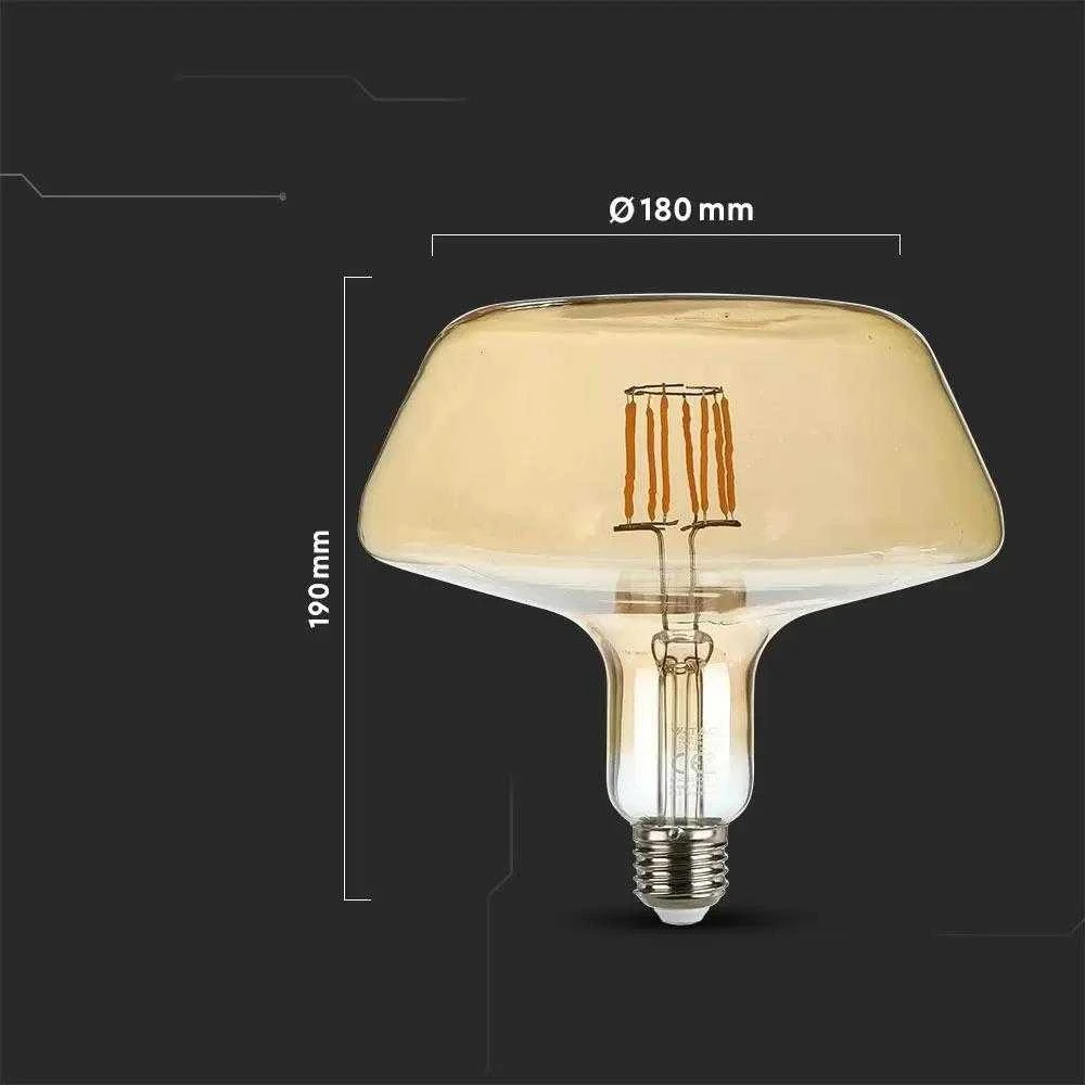 V-tac 8W LED filamentinė lemputė, E27, T180, gintaro sp., 1800K