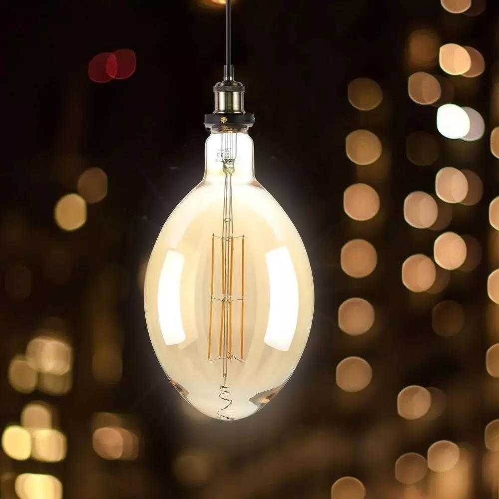 8W LED filamentinė, lemputė V-TAC E27, BF180, pritemdoma, 2000K (šiltai balta)