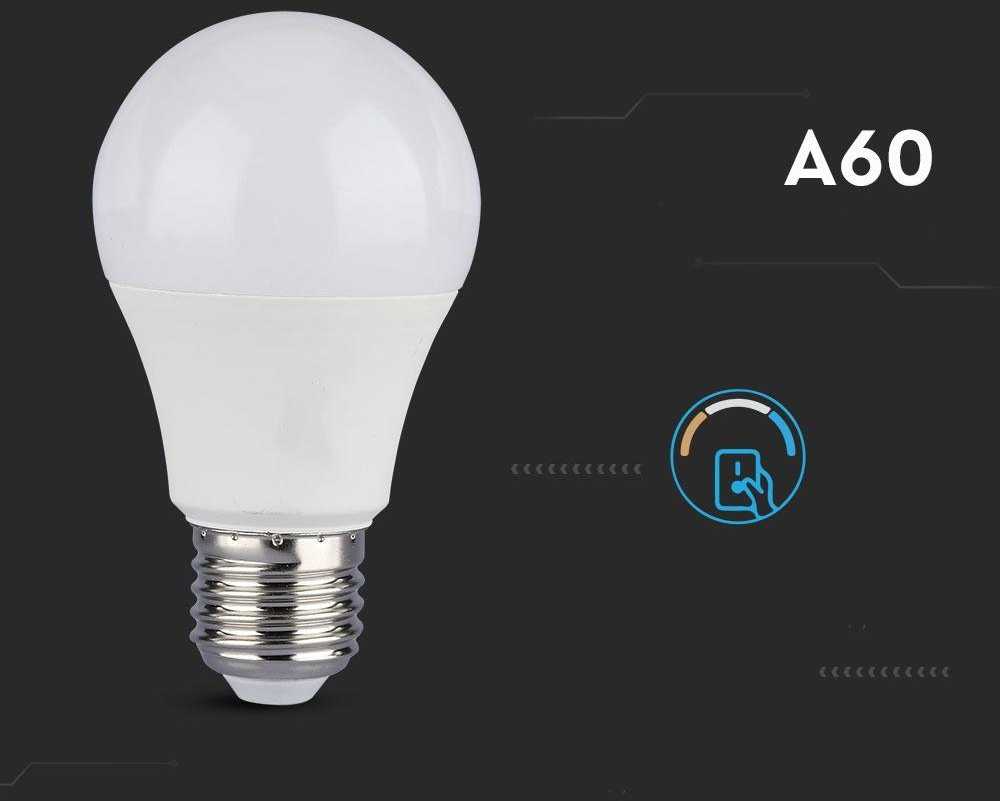 9Wx2vnt/pakuotėje LED lemputės V-TAC, A60, E27, keičiančios spalvas 3 in 1, (4000K) natūraliai balta