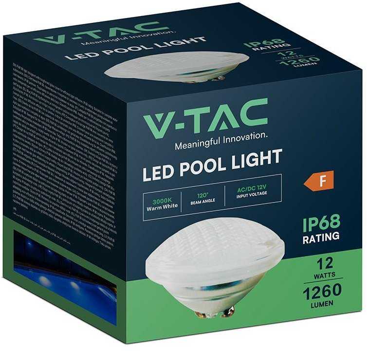 12W LED baseino šviestuvas, baltas, 3000K, IP68