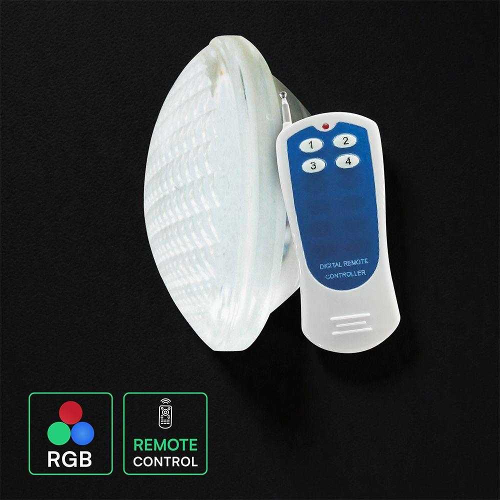 12W LED baseino šviestuvas, baltas, RGB, IP68, su nuotolinio valdymo pulteliu