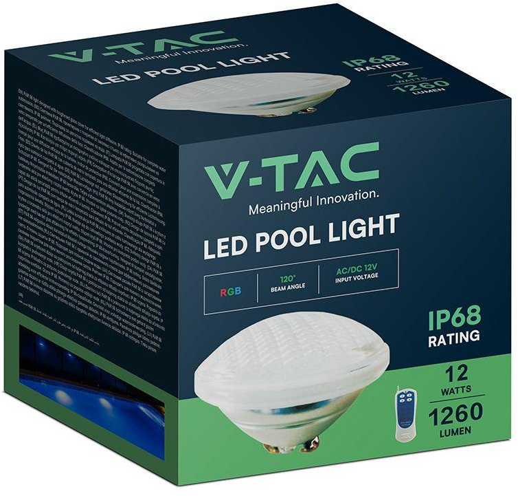 12W LED baseino šviestuvas, baltas, RGB, IP68, su nuotolinio valdymo pulteliu