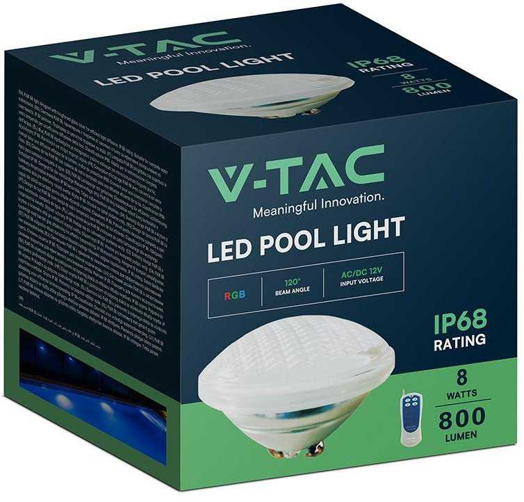 8W LED baseino šviestuvas, baltas, RGB, IP68, su nuotolinio valdymo pulteliu