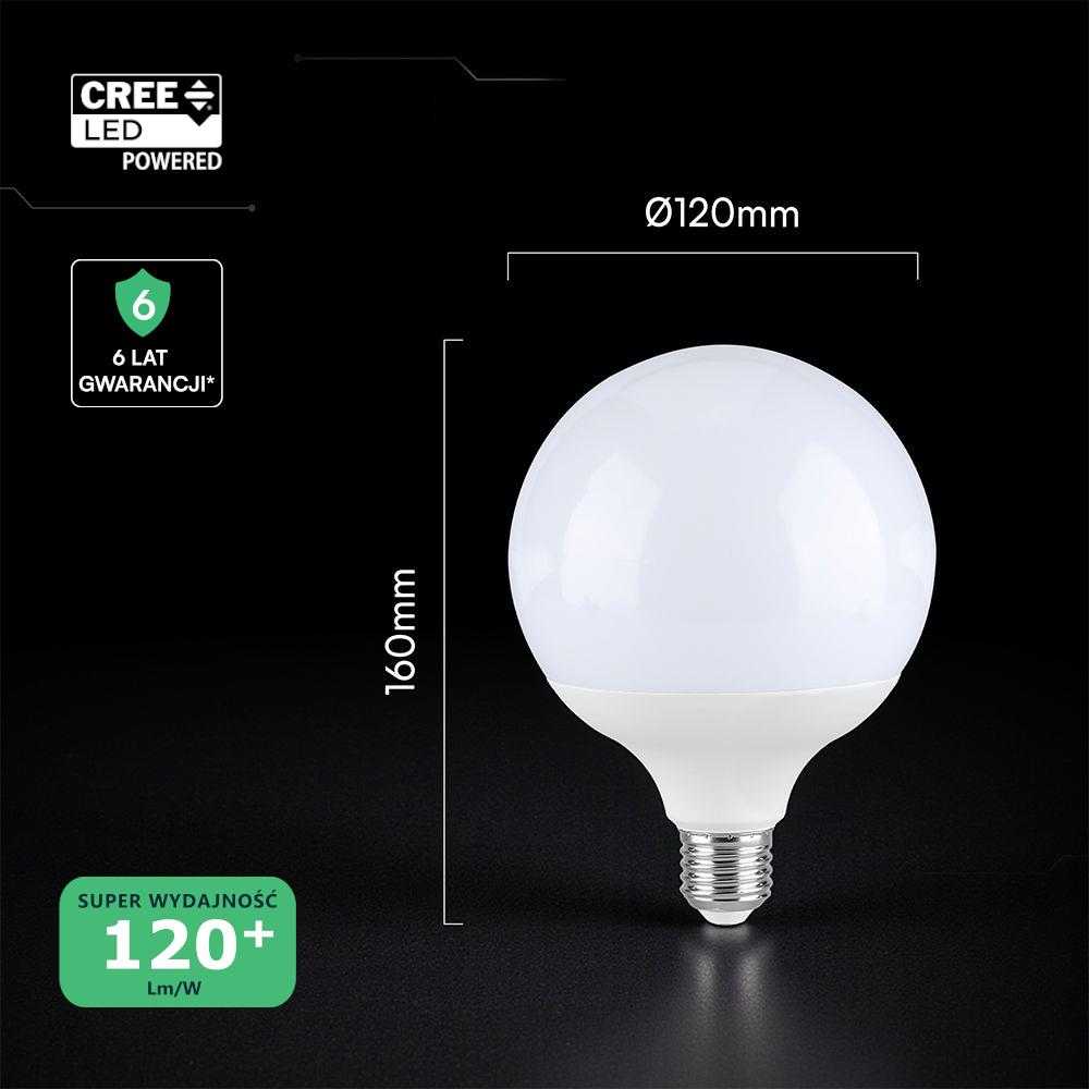 22W LED lemputė, G120, E27, 3000K, 200°, CREE LED Chip