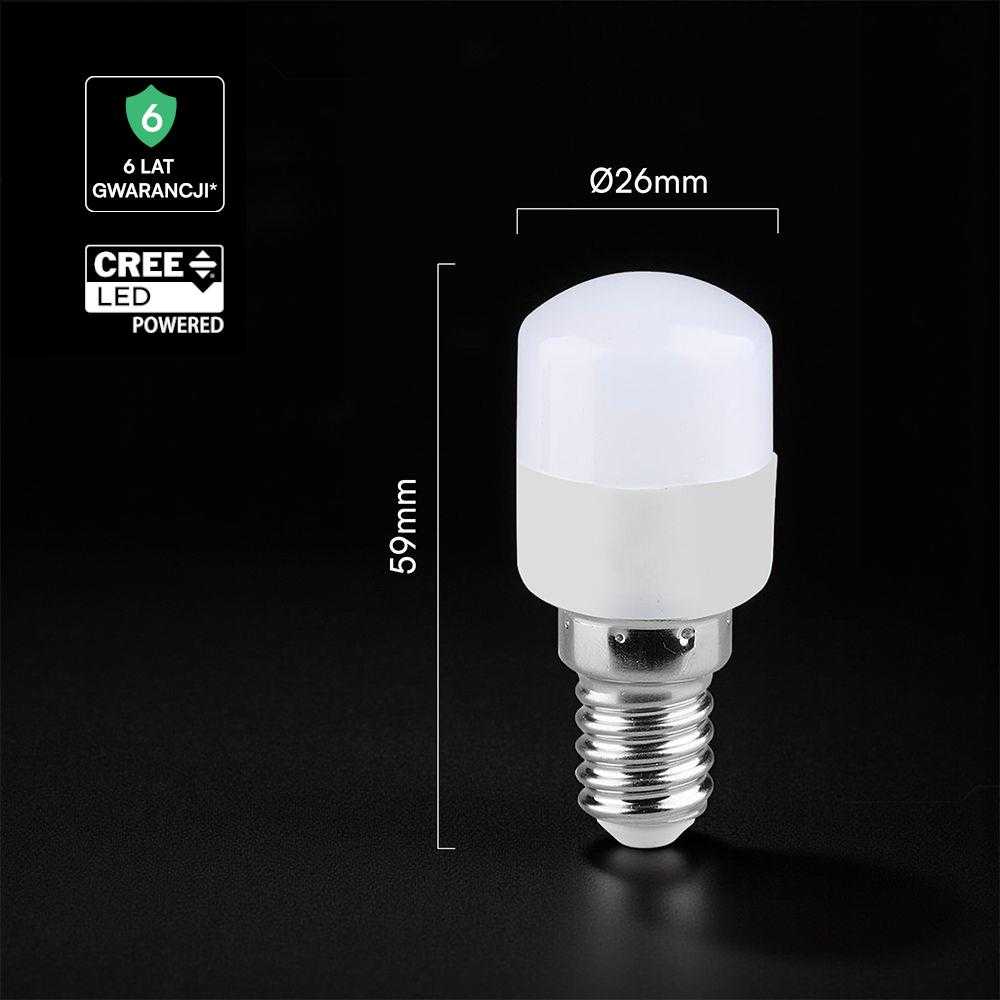 2W LED lemputė, E14, T26, 4000K, 200°, CREE LED chip