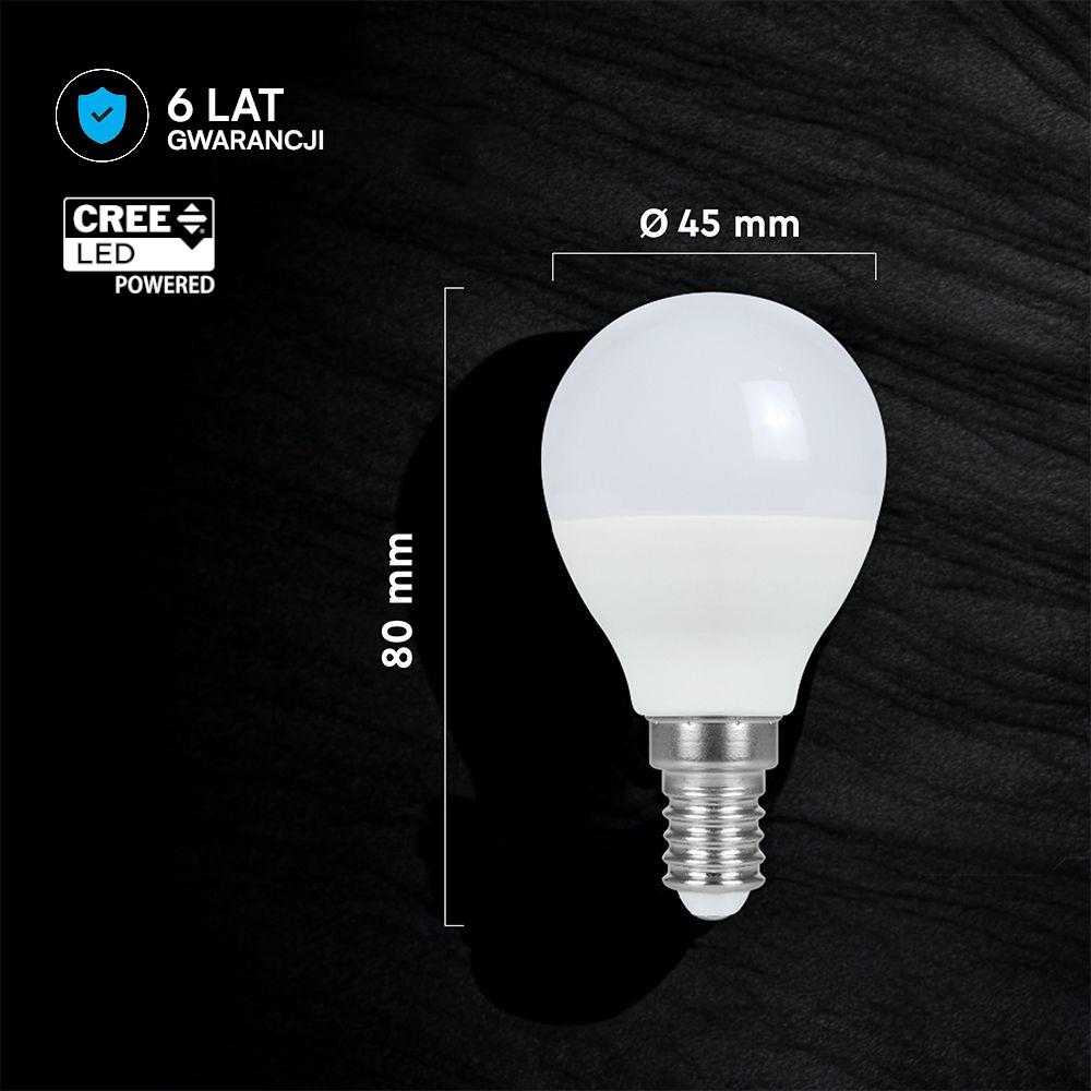 V-tac 6,5W LED lemputė, E14, P45, 6500K, 180°, CREE LED chip