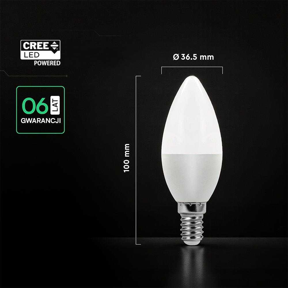 V-tac 6,5W LED lemputė, E14, žvakės formos, 4000K, 180°, CREE LED chip