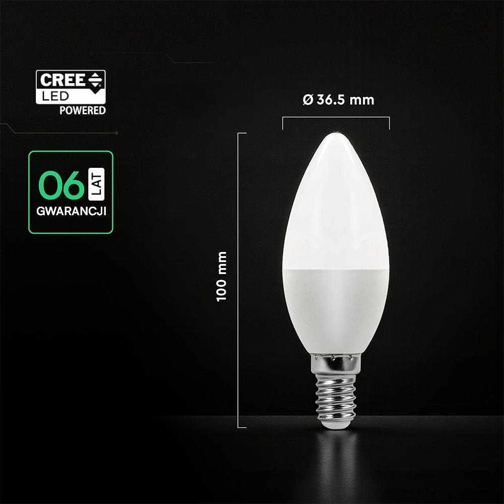 V-tac 6,5W LED lemputė, E14, žvakės formos, 6500K, 180°, CREE LED chip