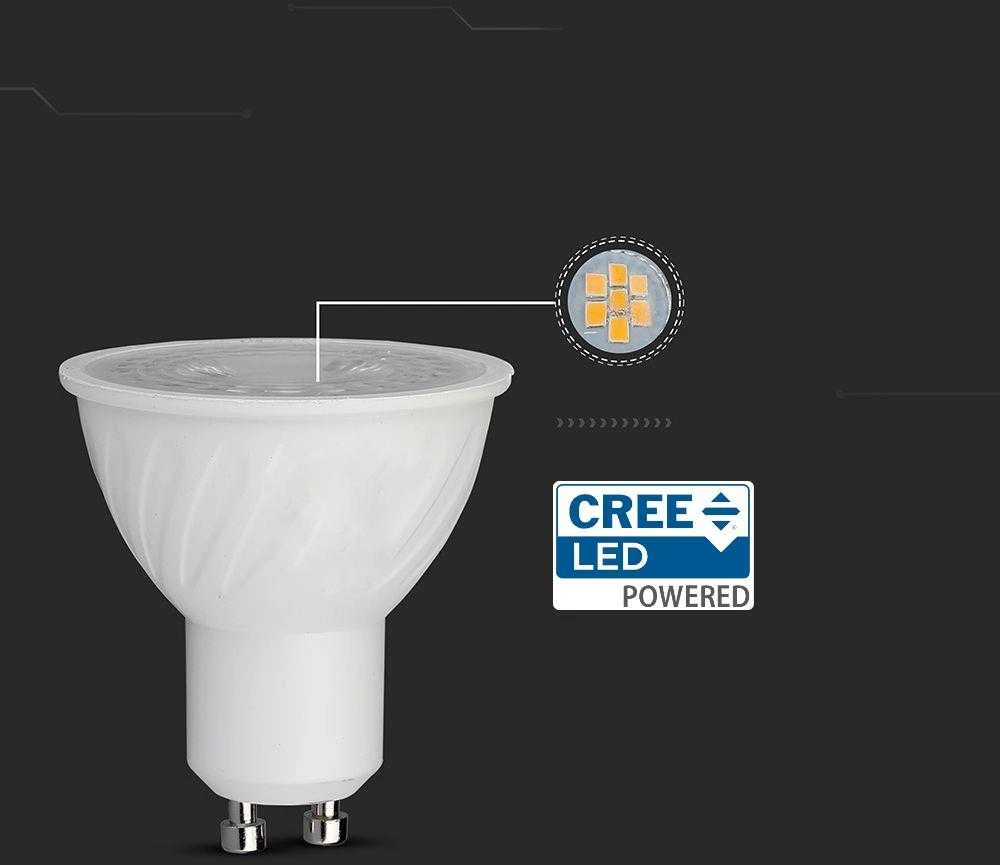 V-tac 6W LED lemputė, GU10, 4000K, 38°, CREE LED chip, dimeriuojama