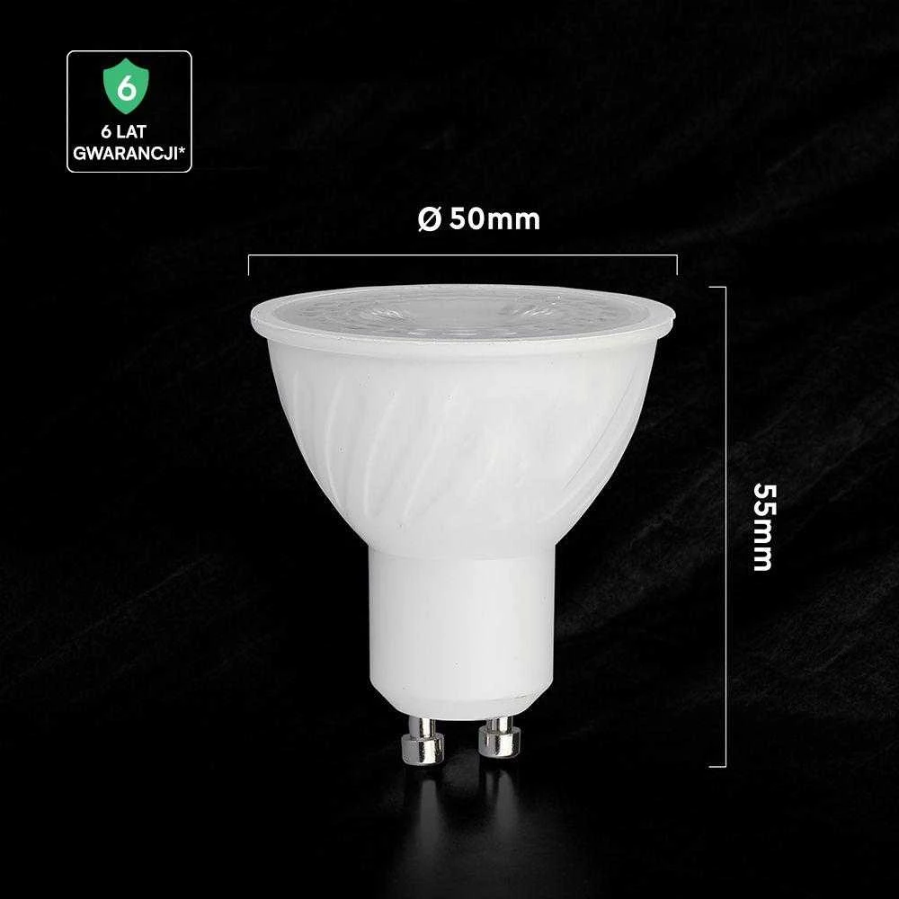 6W LED lemputė, GU10, 38°, 3000K, CREE LED chip