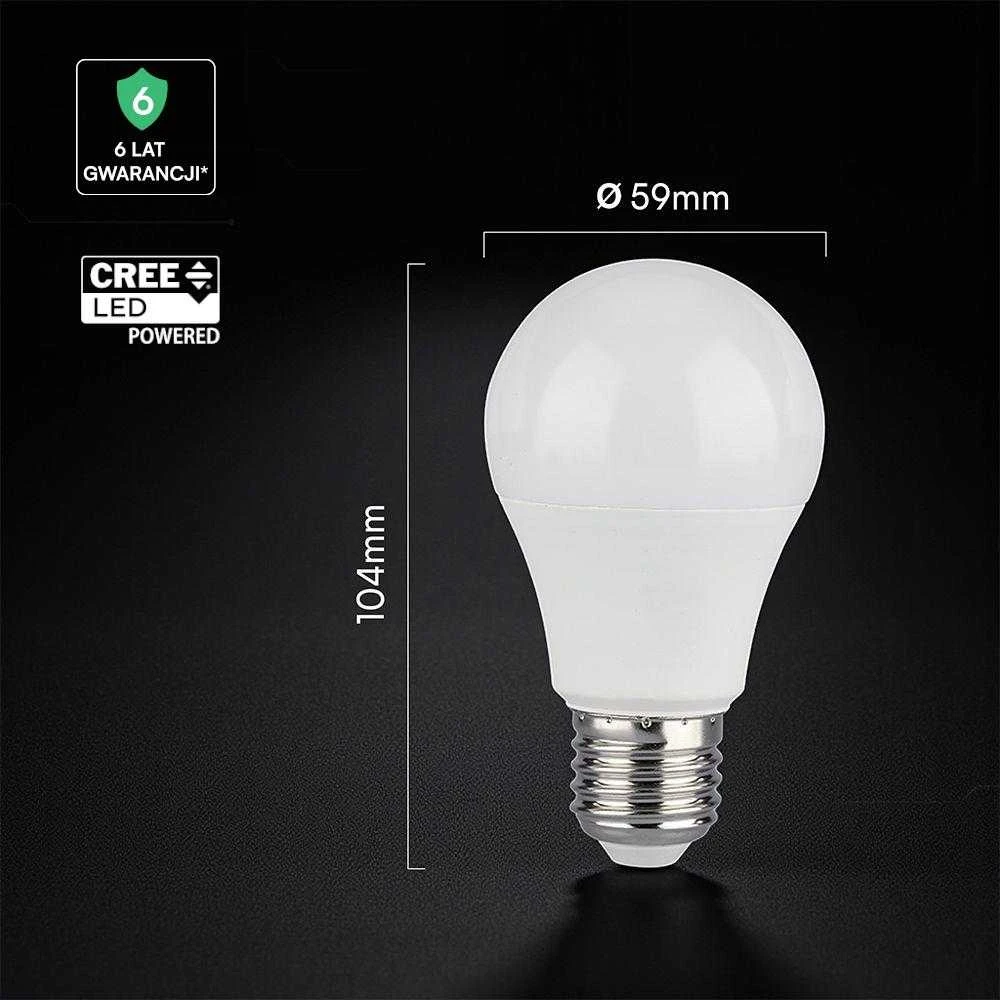 V-tac 8,5W LED lemputė, E27, A60, 4000K, 200°, CREE LED chip