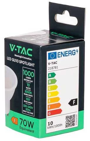 V-tac 10W LED lemputė, GU10, 3000K