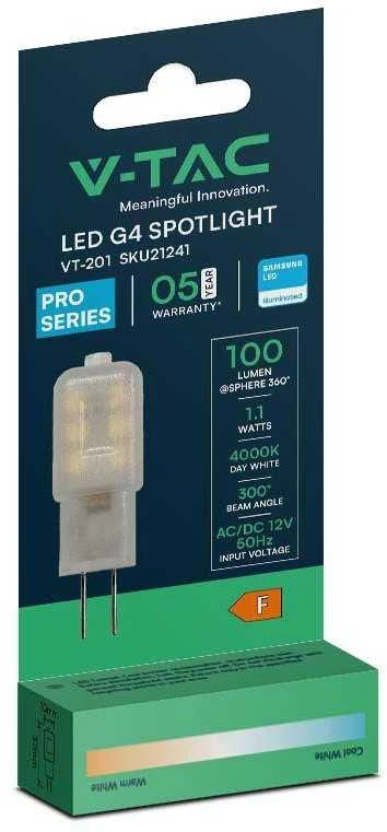 1,1W LED lemputė, G4, 6400K, SAMSUNG LED chip