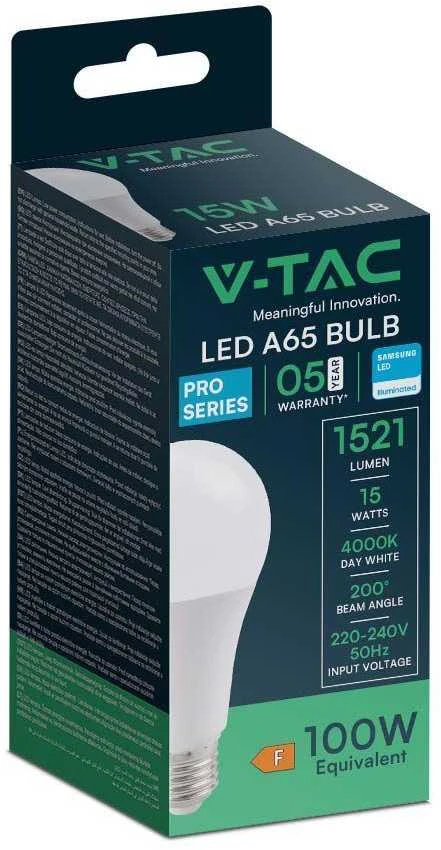 15W LED lemputė, E27, A65, 6500K, SAMSUNG CHIP