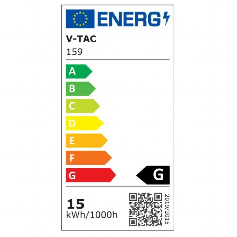 15W LED lemputė V-TAC, A65, E27, termoplastinė, (3000K) šiltai balta. SAMSUNG LED chip