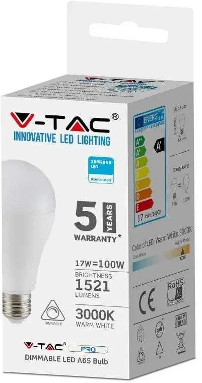 Samsung 17W LED lemputė, A65, E27, 4000K, dimeriuojama