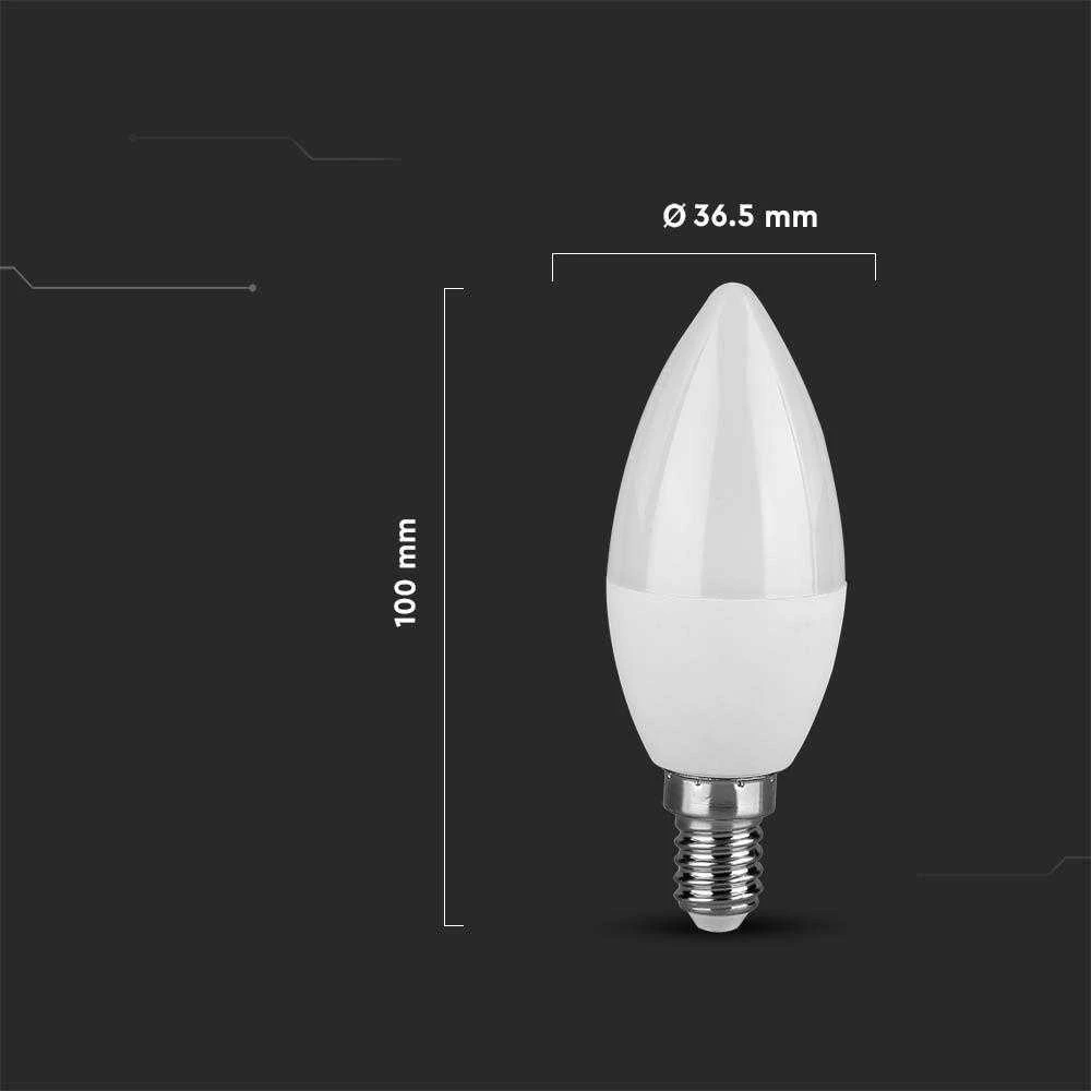 3,7W LED lemputė, E14, žvakės formos, 3000K, SAMSUNG LED chip