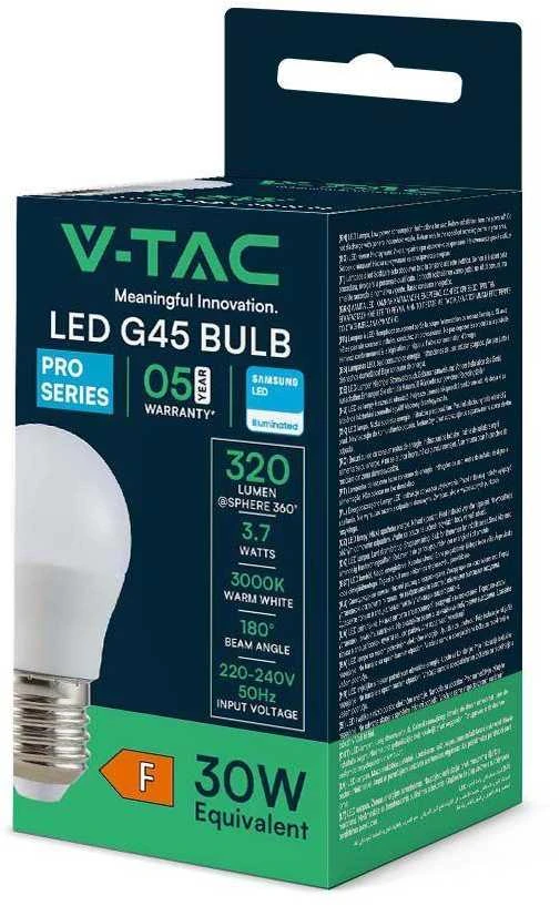 3,7W LED lemputė, E27, G45, 4000K, SAMSUNG LED chip