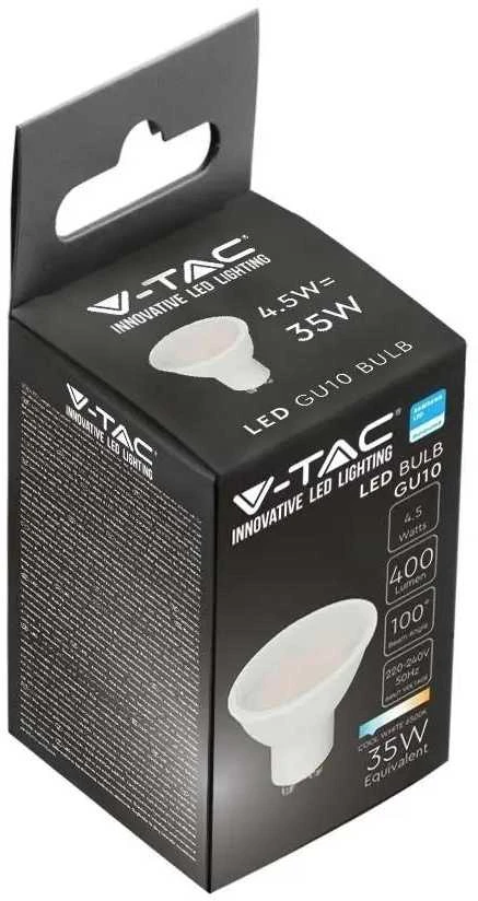 4,5W LED lemputė, GU10, 100°, 4000K, SAMSUNG LED chip