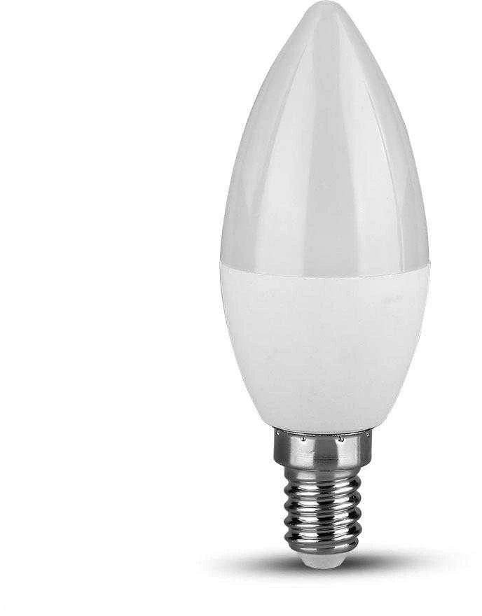 7W LED lemputė V-TAC, E14, žvakės formos, 3000K (šiltai balta), SAMSUNG LED chip