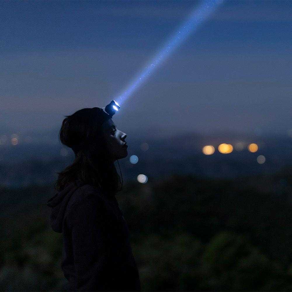 V-tac 3W LED įkraunamas žibintuvėlis, juodas, IP43, tvirtinamas ant galvos