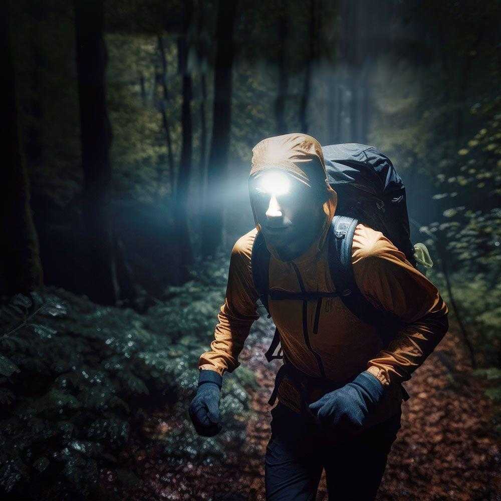 V-tac 3+5W LED įkraunamas žibintuvėlis, juodas, IP43, tvirtinamas ant galvos