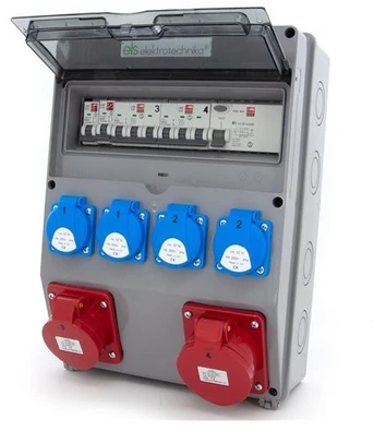 ELS Elektrotechnika Statybinis skirstomasis skydas 32A/5 + 16A/5 + 4*GS 230V, laidinis, neįrengtas, stacionarus korpusas, langas 12M, 12NO411