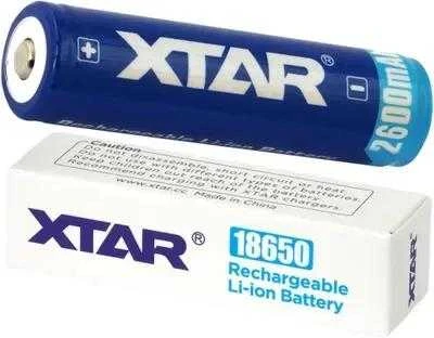 18650 Li-Ion 3.7V Xtar 2600mAh baterija (1 vnt.) su apsauga